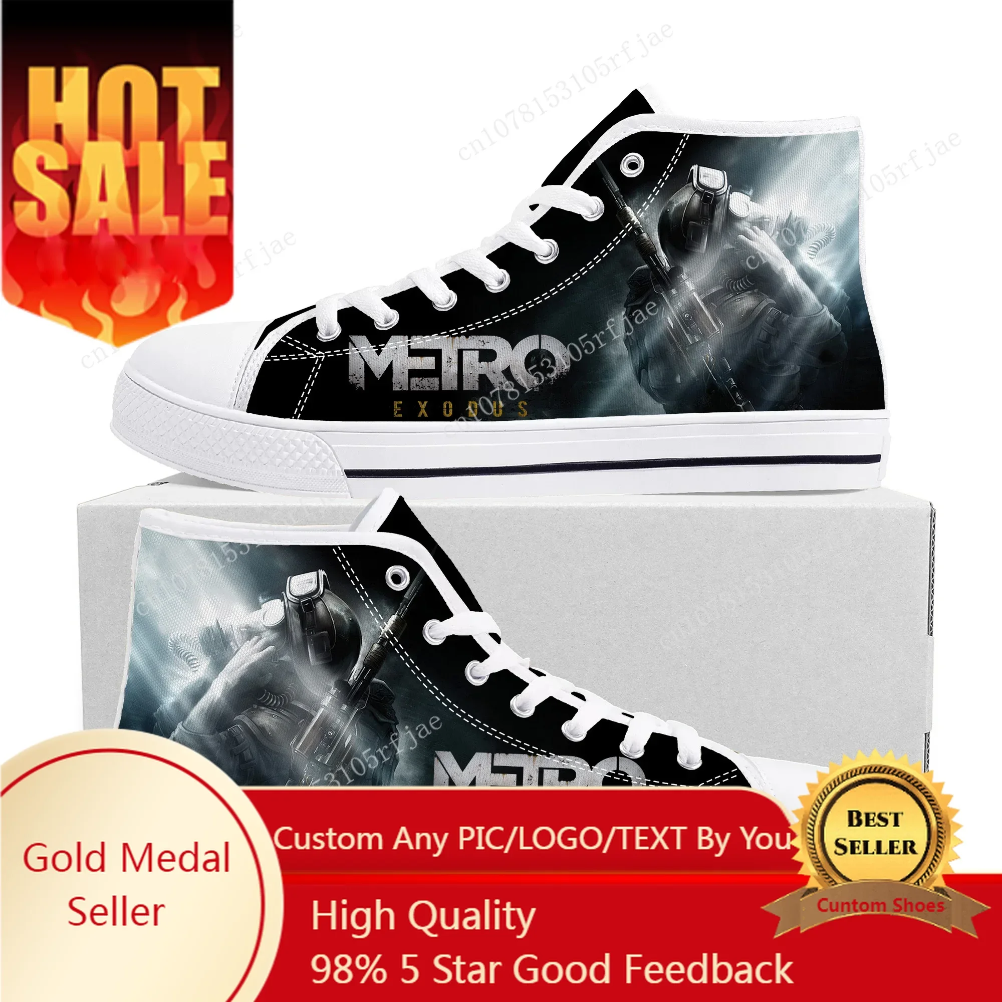 Men Shoes Metro - Metro Exodus High Top Sneakers Cartoon