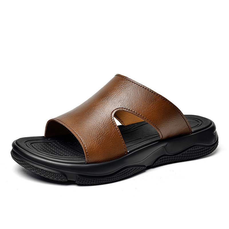 Men's Leather Slide Sandals No - Men'S Shoes Hey Dude ulasan dan harga