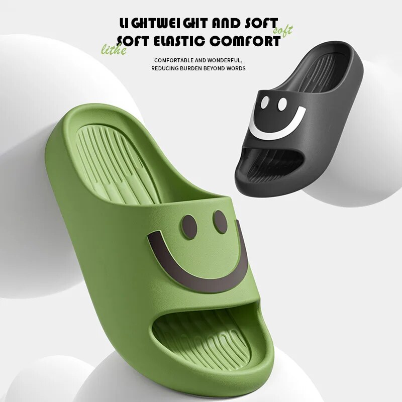 Smiley Face Cloud Slippers Wom - Men'S Shoes With Platform ulasan dan harga