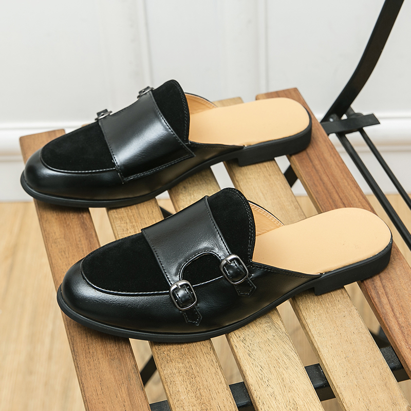 Men Fashionable Half-heeled Le - Shoes Heels Men ulasan dan harga