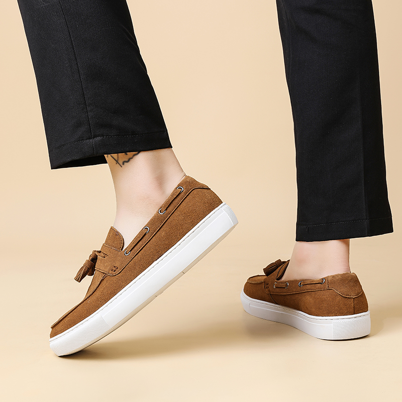 Classic Men's Suede Leather Ta - Men'S Shoes Hey Dude ulasan dan harga