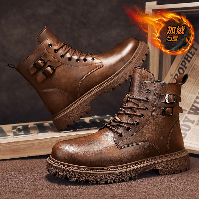 New Men Snow Boots Cowhide Win - Men Shoes Size 46 ulasan dan harga