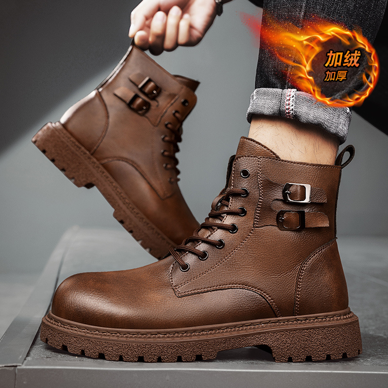 New Men Snow Boots Cowhide Win - Men Shoes Size 46 ulasan dan harga