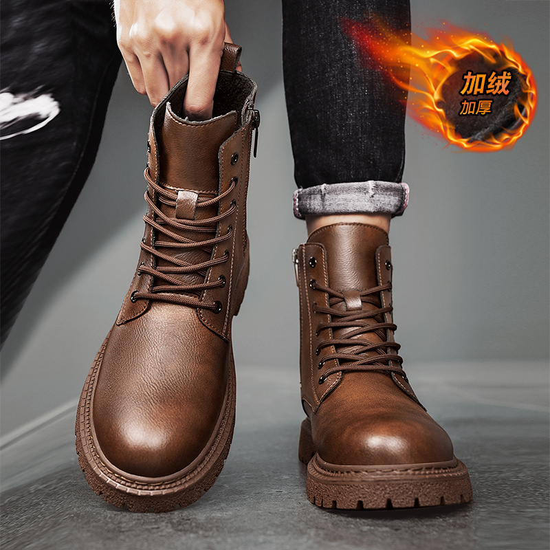 New Men Snow Boots Cowhide Win - Men Shoes Size 46 ulasan dan harga